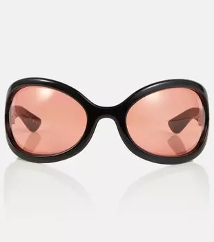 Круглые солнцезащитные очки Gucci, черный