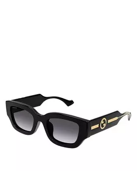 Круглые солнцезащитные очки Gucci La Piscine, 51 мм, черный