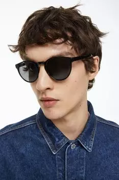 Круглые солнцезащитные очки H&M, черный