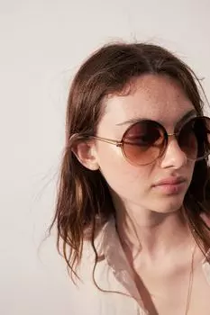 Круглые солнцезащитные очки H&M, коричневый