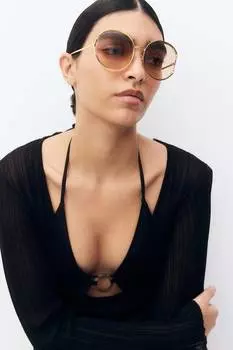 Круглые солнцезащитные очки H&M, золотой