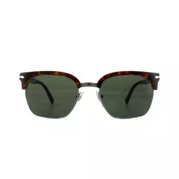 Круглые солнцезащитные очки Havana Green PO3199S Persol, коричневый
