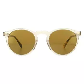Круглые солнцезащитные очки Honey Dark Brown Gold Mirror Gregory Peck 5217 Oliver Peoples, коричневый