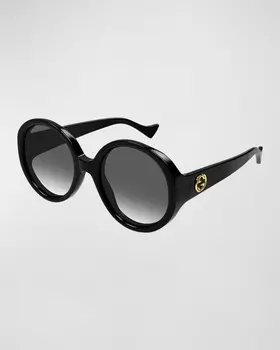 Круглые солнцезащитные очки из ацетата Interlocking GG Gucci
