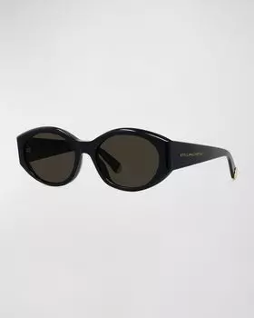 Круглые солнцезащитные очки из ацетата Stella McCartney, цвет Black