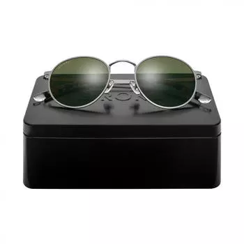 Круглые солнцезащитные очки из нержавеющей стали Hyde Park SIROKO, серый / хаки