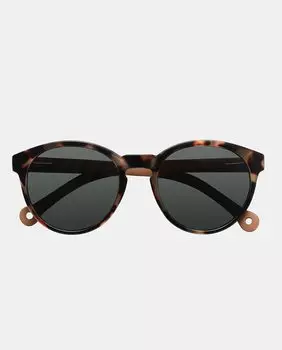 Круглые солнцезащитные очки из переработанных материалов и бамбуковые дужки Parafina, коричневый