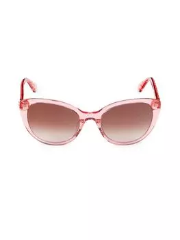 Круглые солнцезащитные очки «кошачий глаз» Amberlee 55MM Kate Spade New York, цвет Havana Red