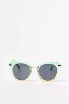 Круглые солнцезащитные очки «кошачий глаз» с эффектом омбре Oliver Bonas, зеленый