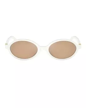 Круглые солнцезащитные очки Miu Miu, белый/темно-желтый
