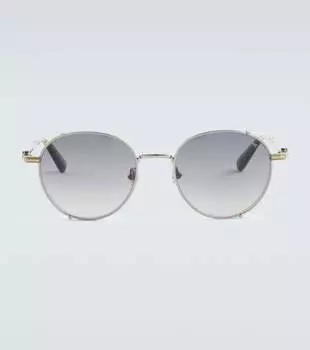 Круглые солнцезащитные очки Moncler, серебро