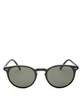 Круглые солнцезащитные очки Oliver Peoples, 49 мм, черный
