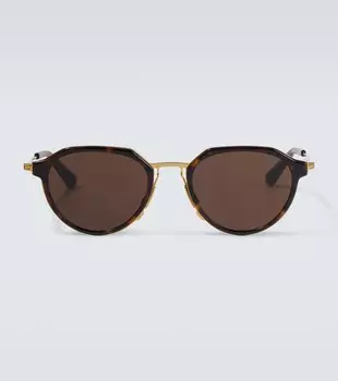 Круглые солнцезащитные очки Panthos Bottega Veneta, цвет havana-gold-brown