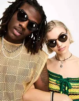 Круглые солнцезащитные очки Ray-Ban коричневого цвета 0rb2180