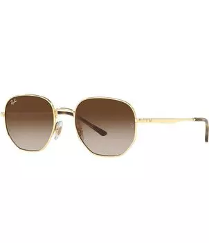 Круглые солнцезащитные очки Ray-Ban унисекс 0RB3682 51 мм, золотой