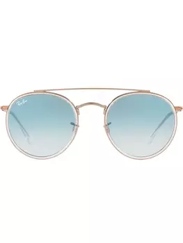 Круглые солнцезащитные очки с двойным мостом Ray-Ban, металлик