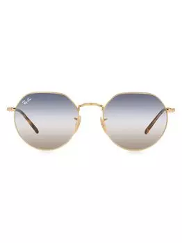 Круглые солнцезащитные очки с геометрическим рисунком 53 мм Ray-Ban, золотой