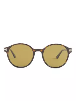 Круглые солнцезащитные очки TOM FORD в черепаховой оправе, коричневый