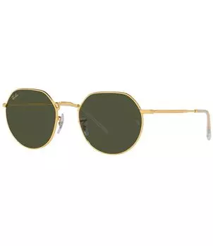 Круглые солнцезащитные очки унисекс Ray-Ban Jack 55 мм, золотой