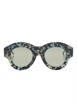 Круглые солнцезащитные очки в черепаховой оправе Thom Browne Eyewear, синий