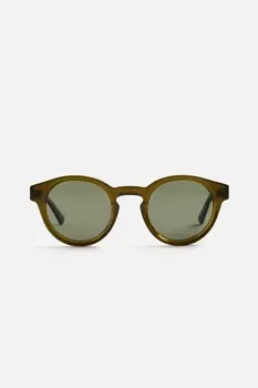 Круглые солнцезащитные очки ZARA, зеленый
