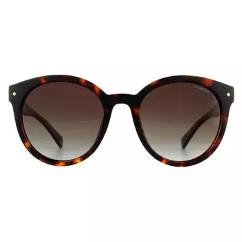 Круглые темные гаванно-коричневые поляризованные солнцезащитные очки с градиентом Polaroid, коричневый