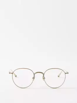 Круглые титановые очки Matsuda, золото