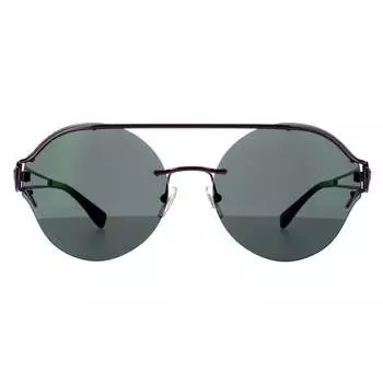 Круглые женские фиолетовые темно-серые зеркально-зеленые солнцезащитные очки Versace, фиолетовый