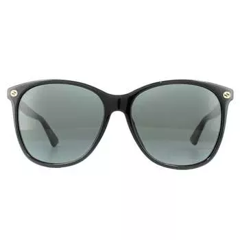 Круглые женские серые солнцезащитные очки Gucci, черный