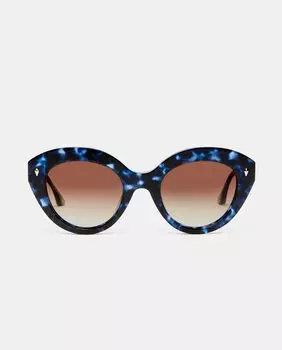 Круглые женские солнцезащитные очки из ацетата синего цвета Havana с поляризованными линзами Scalpers, синий