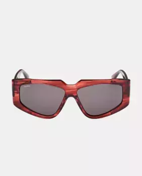 Круглые женские солнцезащитные очки из черного ацетата Max Mara, красный