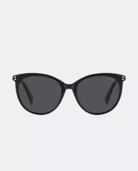 Круглые женские солнцезащитные очки из полиамида с поляризованными линзами Polaroid, черный