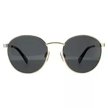 Круглые золотисто-серые серые поляризованные солнцезащитные очки Polaroid, золото