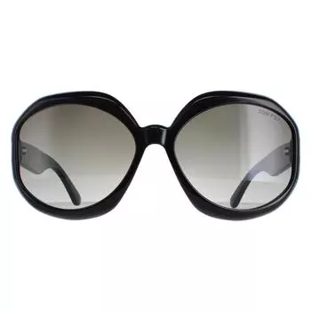 Круглый блестящий черный дымчатый градиент Georgia 02 FT1011 Tom Ford, черный