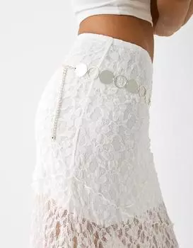 Круглый цепной ремень Bershka, серебряный