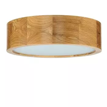 Круглый деревянный светильник LED из сатинированного стекла 27см 3000K 1020lm малобликовый потолочный светильник для гостиной, прихожей Licht-Erlebnisse, бежевый