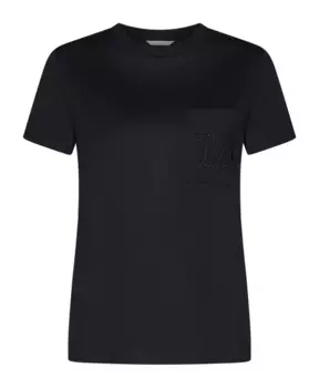 Круглый карман на шее футболка Papaia s Max Mara, черный