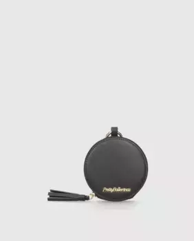 Круглый кошелек из кожи наппа с застежкой-молнией Pretty Ballerinas, черный
