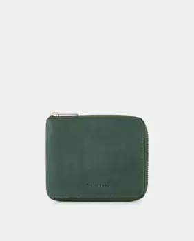 Круглый кожаный кошелек на молнии Dustin, зеленый