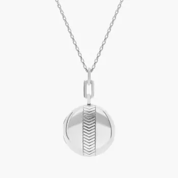 Круглый медальон с шевроном из стерлингового серебра Blue Nile