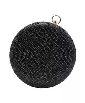 Круглый металлический клатч со стразами Silvian Heach, черный