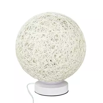 Круглый настольный светильник с шаровым абажуром из белой металлической сетки Licht-Erlebnisse, белый