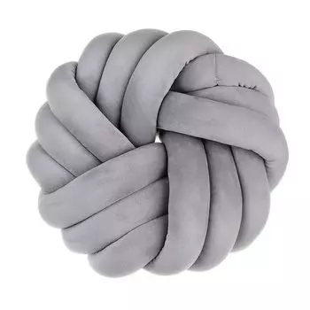 Круглый плетеный шар с узлом, дышащая мягкая подушка с узлом, круглая подушка ручной работы, товары для дома, черный цвет Stuttg, серый