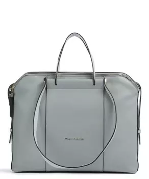 Круглый портфель 14 из мелкозернистой яловой кожи Piquadro, зеленый