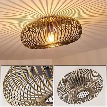 Круглый потолочный светильник »Aidone« из металла черного/золотого цвета hofstein, черный