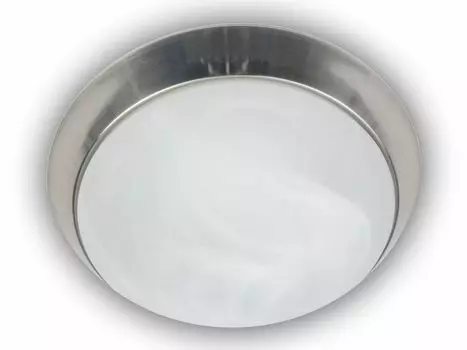 Круглый потолочный светильник, алебастровое стекло, реплика кольца, матовый никель, настенный светильник 25 см. Niermann Standby, серебро