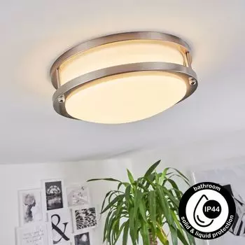 Круглый потолочный светильник »Foglia« из металла матового никеля hofstein