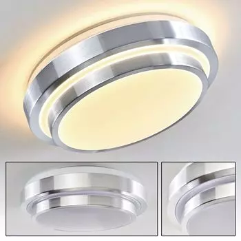 Круглый потолочный светильник »Foglia« из металла из матового алюминия hofstein, серебро