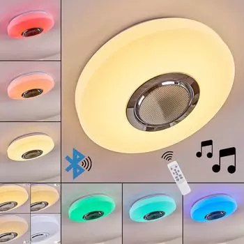 Круглый потолочный светильник »Элвас» 30см в белом и хромированном цвете. hofstein