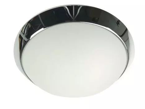 Круглый потолочный светильник, матовое опаловое стекло, хромированное кольцо, 45см, офисная лампа Niermann Standby